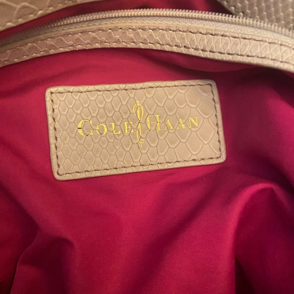 EUC Cole Haan Perry Street Casey Ivory Python Drawstring Hobo - Picture 6 of 11